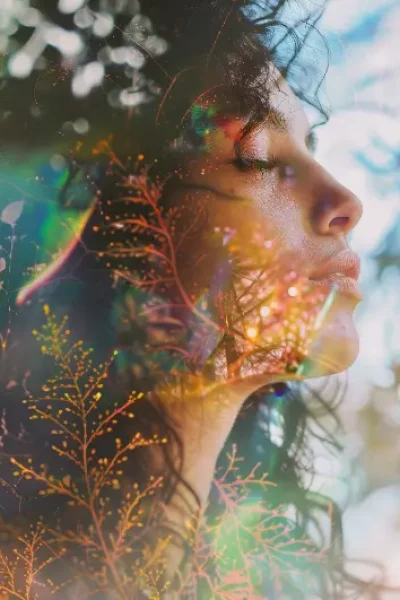 Sesión terapia mujer plantas Iknos Terapias